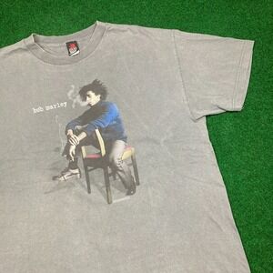 Vintage Bob Marley Shirt Mens L Gray 2007 Smoke Herb Babylon Fall Reggae Y2K USA